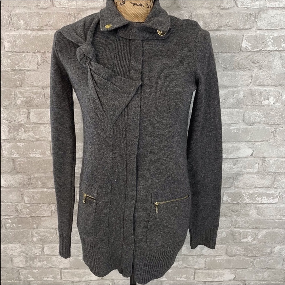 BCBGeneration Charcoal Grey Zip Up Sweater